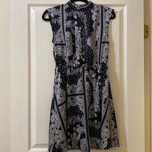 Petite Bandana Tapestry Patterned Flare Dress